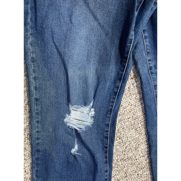 Style & Co Boyfriend Jeans Distressed Size 14 Medium Wash Stretch - Picture 3 of 9